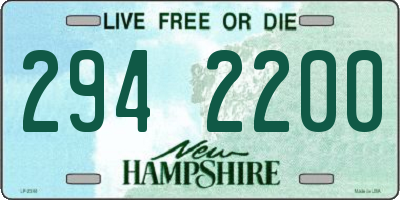 NH license plate 2942200