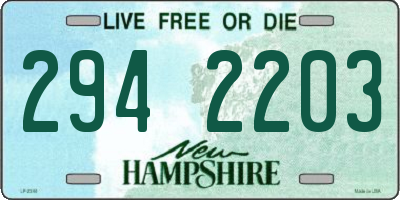 NH license plate 2942203