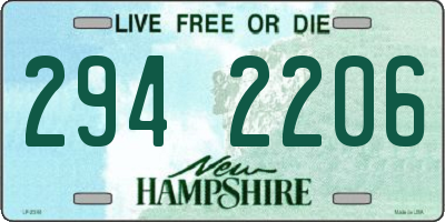 NH license plate 2942206