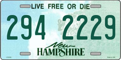 NH license plate 2942229