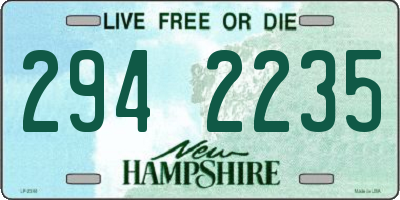 NH license plate 2942235