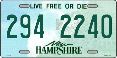 NH license plate 2942240