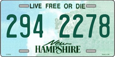 NH license plate 2942278
