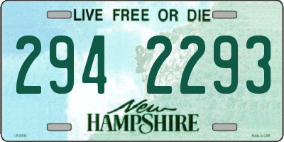 NH license plate 2942293