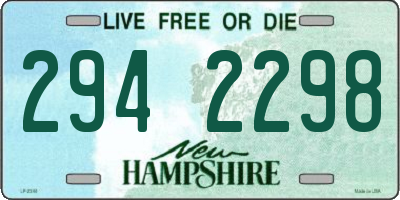 NH license plate 2942298