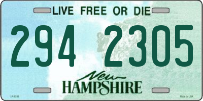 NH license plate 2942305