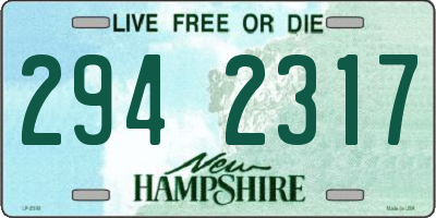 NH license plate 2942317