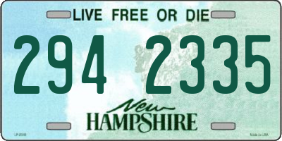 NH license plate 2942335