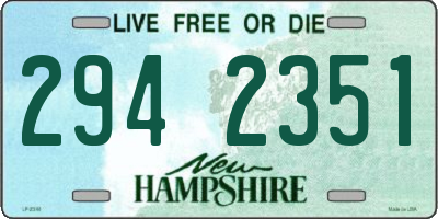 NH license plate 2942351