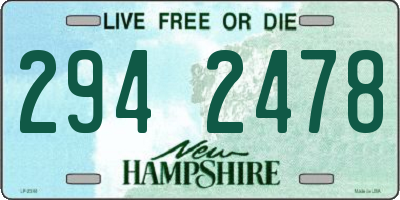 NH license plate 2942478