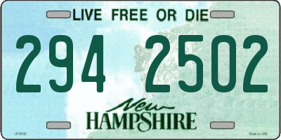 NH license plate 2942502