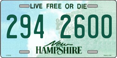 NH license plate 2942600