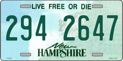NH license plate 2942647