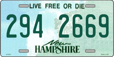 NH license plate 2942669
