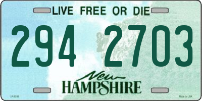NH license plate 2942703