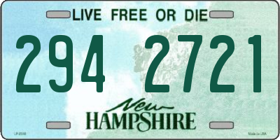 NH license plate 2942721