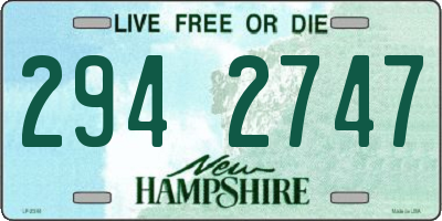 NH license plate 2942747