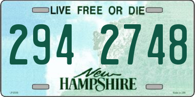 NH license plate 2942748