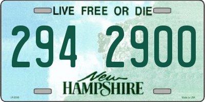 NH license plate 2942900