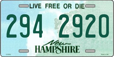 NH license plate 2942920