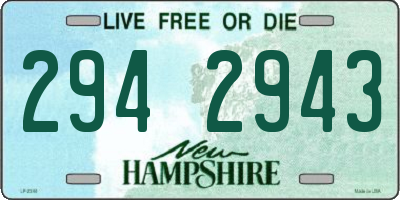NH license plate 2942943