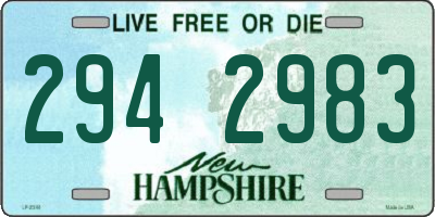 NH license plate 2942983
