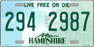 NH license plate 2942987