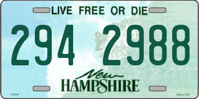 NH license plate 2942988