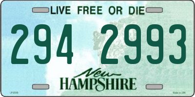NH license plate 2942993