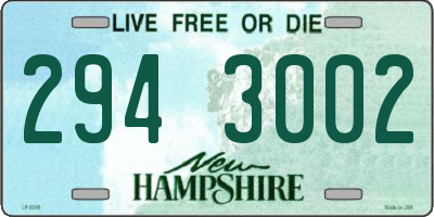 NH license plate 2943002