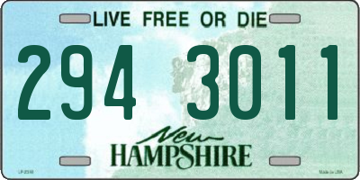 NH license plate 2943011
