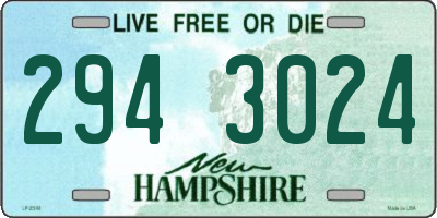 NH license plate 2943024
