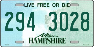 NH license plate 2943028