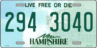 NH license plate 2943040