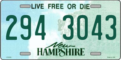 NH license plate 2943043