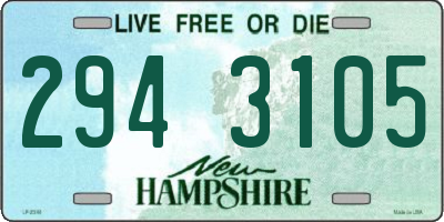 NH license plate 2943105
