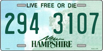 NH license plate 2943107