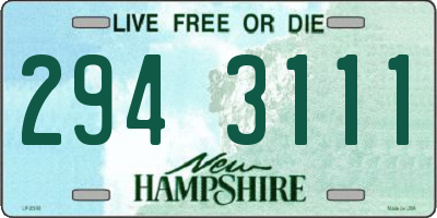 NH license plate 2943111
