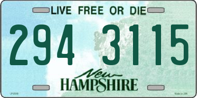 NH license plate 2943115