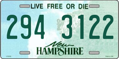 NH license plate 2943122