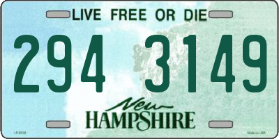 NH license plate 2943149