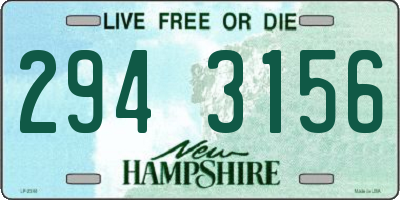NH license plate 2943156