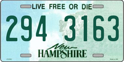 NH license plate 2943163