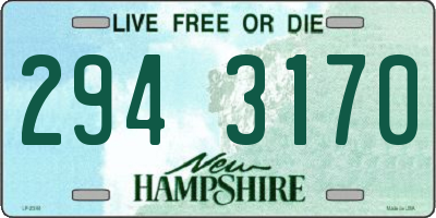 NH license plate 2943170