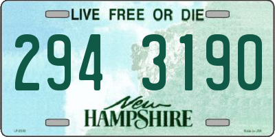 NH license plate 2943190