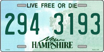 NH license plate 2943193