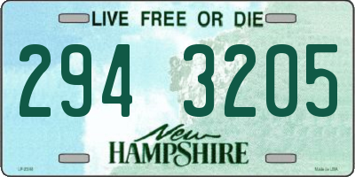 NH license plate 2943205