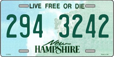 NH license plate 2943242