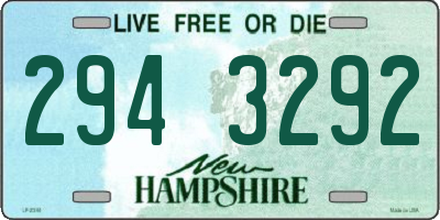 NH license plate 2943292