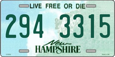 NH license plate 2943315